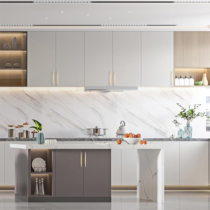 Asidrama 2030 10 Pack 7.5 Inch(192mm) Brushed Gold Kitchen Cabinet Handles, Vintage Retro Cabinet Pulls Kitchen Cabinet Hardware for Cupboard Drawer Pulls