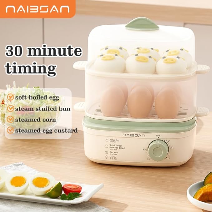 12 Egg Cooker For Hard Boiled Eggs, 5-Speed Timing Function, Medium, Egg Poacher, Rapid Egg Boiler With Auto Shut Off, Electric Food Steamer For Cooking Vegetables, Egg Boiler.