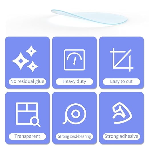 80PCS Heavy Duty Double Sided Adhesive Mounting Circle Tape- Waterproof,Strong Adhesion,Clear, High Strength,No Residue Removability for Hanging,Wall Mounting, Home Decor,Adhesive for Shower