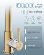 Kitchen Faucet, Brushed Gold Faucet for Kitchen Sink, Kitchen Sink Faucet with Pull Down Sprayer, Single Handle Stainless Steel Kitchen Faucets with Dual Function Spray Head