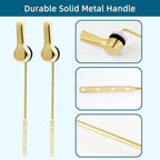 Hygie Rinse 2PCS Metal Toilet Handle Lever Flush Replacement, Universal Front Mount Toilet Handle with Stainless Steel Flapper Chains, Toilet Repair Kit, Shiny Gold
