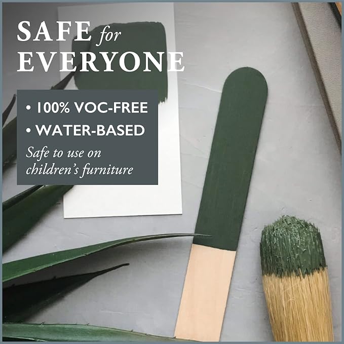 AMY HOWARD AT HOME Chalk-Based One Step Paint for Furniture, Cabinetry, Decor, Finish, and More | No Stripping, Sanding, or Priming | Dark Base | 32 Ounce | Cherbourg