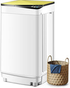 COSTWAY Portable Washing Machine, 7.7lbs Capacity Compact Laundry Washer and Spin Combo with 6 Programs, Built-in Barrel Light, Full-Automatic Washing Machine for Apartments Camping RVs Dorm, Yellow