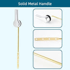 Hygie Rinse Metal Toilet Handle Lever Flush Replacement, Universal Front Mount Toilet Handle Compatible with TOTO/Glacier Bay/Gerber, with Stainless Steel Flapper Chains, Toilet Repair Kit, Chrome