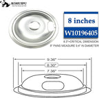 Drip Pan Electric Stove Burner Covers for Whirlpool W10196405 W10196406