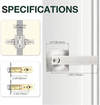 GOBEKOR 3 Pack Brushed Nickel Door Handles Interior Door Handle with Lock Privacy Door Levers Bedroom Bathroom Door Handles Interior Door Knobs