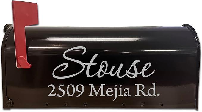 Mailbox Decals Personalized Address and Street Name Outdoor Stickers VWAQ-CMB1 (19 Inch X 9 Inch, Silver)