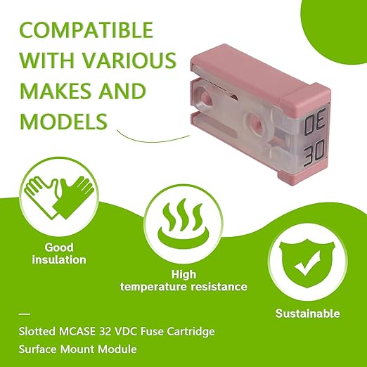 30A 32V Mini Slotted Automotive MCASE Shaped Cartridge Fuse Kit(Pack of 6pcs,30A)