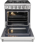 30 inch Freestanding Natural Gas Range or Liquid Propane Gas Range with 5 Burners, Large Capacity 24 inch Top Control Built-In Dishwasher with Third Rack, in Stainless Steel (White)