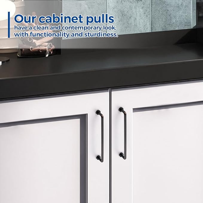 JOY DECOR Cabinet Pulls – 6-1/4 Inch Hole Center, Oil Rubbed Bronze, 15 Pack, Zinc Alloy Cabinet Handles for Drawers & Cupboard – Vintage Style Hardware for Kitchen, Bathroom, Dresser