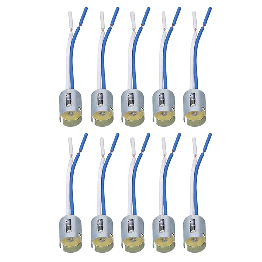 1156 Bulb Socket Part, 10PCS Bulb Sockets LED Turn Light Holder with 3.5in Harness DC 12V Flexible Headlight Conversion