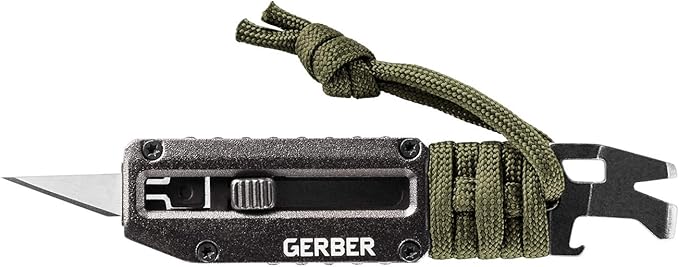 Gerber Gear Prybrid X EDC Multitool Pocket Utility Knife - Razor Knife with Retractable Hobby Blade and Pry Bar - Green