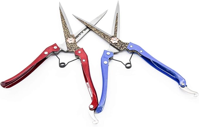 Grass Sheep Shear - Coated Wear-Resistant Handle, Manganese Steel Double-Edged, Strong Spring Suitable For Manual Shearing of Cow, Sheep, and Horse Hair (Blue 10.2 inches)