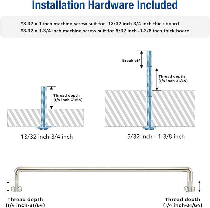 JOY DECOR Cabinet Pulls – 8-3/4 Inch Hole Center, Brushed Nickel, 5 Pack, Zinc Alloy Cabinet Handles for Drawers & Cupboard – Vintage Style Hardware for Kitchen, Bathroom, Dresser, Furniture Makeover