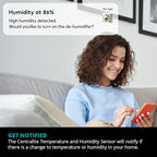 Zigbee Temperature & Humidity Sensor by Ezlo – Monitors Temperature and Humidity Levels Across Your Home – Ideal for Bedrooms, Living Rooms, and Nurseries. Works with Alexa and Zigbee Hubs
