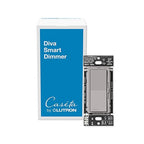 Lutron Diva Smart Dimmer Light Switch for Caseta Lighting (Lutron Smart Hub Required), for LED Lights, 150W, Single-Pole/3-Way, No Neutral, Gray (DVRF-6L-GR)