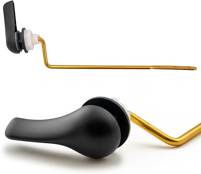 Qualihome Toilet Handle Replacement (Black, Side Mount)