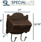 Special Lite Floral Horizontal Wall Mount Mailbox - Copper Aluminum Mailbox for Wall Mount - SHF-1001-CP