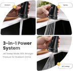 APPASO Matte Black Kitchen Faucet with Pull Down Sprayer, High Arc Single Handle with 3 Modes Spray Head, Neoperl Aerator, cUPC-Certified Pull-Out Hose, Water Supply Tubing & Valve