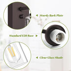 VerRon Set of 2 Wall Sconces for Bathroom, Modern Vanity Light Fixtures, Oil Rubbed Bronze Mount Lighting Lanterns, Farmhouse Wall Lights with Clear Glass Shade for Bedroom Living Room Mirror Hallway