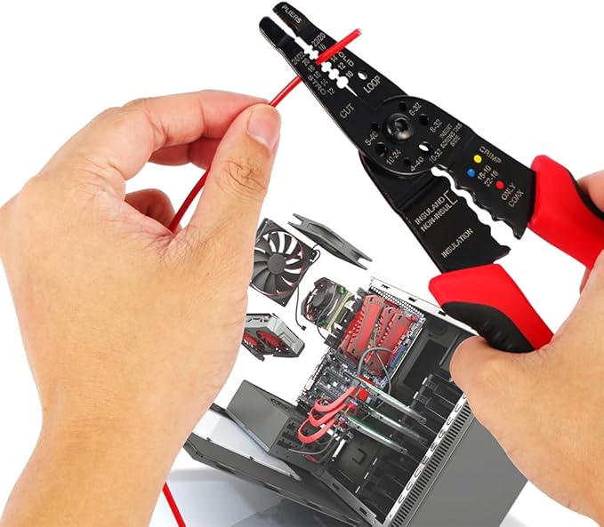 Wire Stripper, 3rd Generation Wire CrimpingTool, 8IN Professional Wire Strippers Cutter for Stripping, Cutting, Sharpening, Cable Cutting from 10-22 AWG