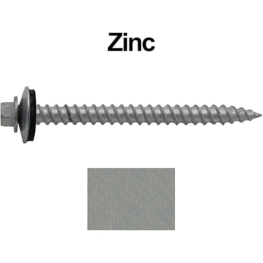 Metal ROOFING SCREWS: (250) 12 x 2-1/2" GALVANIZED/ZINC Hex ReGrip Head Sheet Metal Roof Screw. Sharp Point metal to wood siding screws. EPDM washer. Colored head