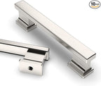 Asidrama 10 Pack 3.75 Inch(96mm) Brushed Satin Nickel Kitchen Cabinet Handles, Cabinet Pulls Kitchen Cabinet Hardware for Cupboard Drawer Pulls