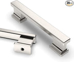 Asidrama 20 Pack 3.75 Inch(96mm) Brushed Satin Nickel Kitchen Cabinet Handles, Cabinet Pulls Kitchen Cabinet Hardware for Cupboard Drawer Pulls