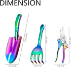 Rainbow Gardening Tool Set, Trowel, Pruning Shears, and Hand Fork (3-Pack)