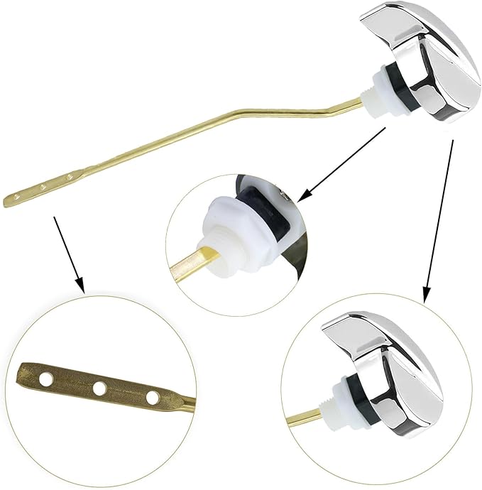 1pcs Universal Toilet Flush Lever Handle, Side Mount, Brass Material, Corrosion Resistant, Easy Install Tank Replacement