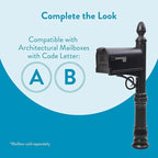 Architectural Mailboxes Victorian Plastic Mailbox Post, Compatibility Code A, B, VP000BAM, Black