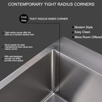 SHACO 28 Inch Drop In Kitchen Sink, Commercial Handmade T304 16 Gauge Stainless Steel Top Mount Sink, 9 Inch Deep Single Bowl Basin Laundry Utility Wet Prep Sink, Fregadero