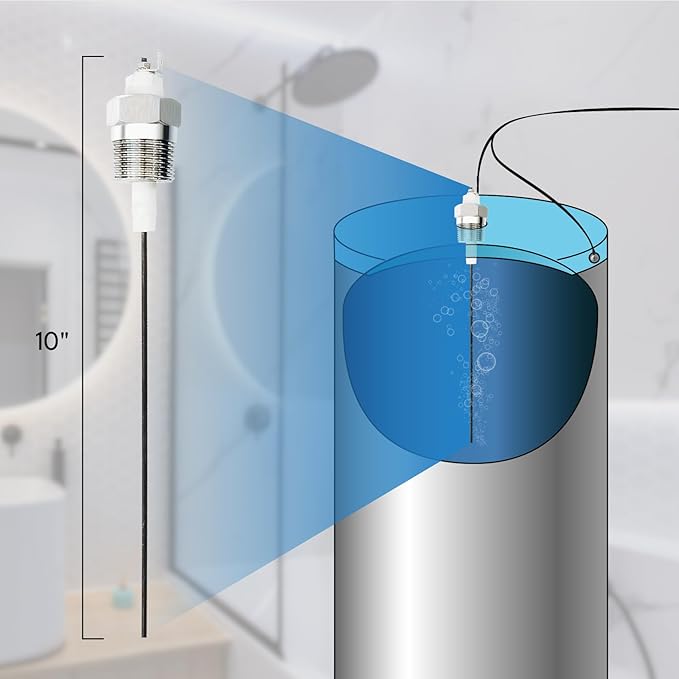 Powered Anode Rod for Water Heater Tank, Electric Anode Rod for Hot Water Heater, Electrical Titanium Anode Rod, Eliminates Rotten Egg Smell (Model B)