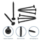 Lag Screws 3 Inch, 25PCS Heavy Duty Construction Screw,Structural Wood Screw #14 x 3, Rust Resistant, Washer Head, Black Coated Exterior Wood/Lag Screws, Star Drive with Bit