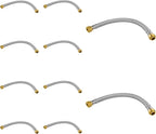 10 Pack Foskan 15-Inch Flexible Water Heater Connector Hose,with 1/2" Push-Fit x 3/4" FIP,Compatible with Copper, PEX, CPVC, and PE-RT Pipes for Water and Heating Use（15" Length）
