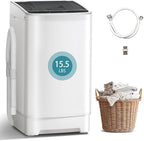 Portable Washing Machine, 15.5LBS Full Automatic Washer with Spinner, 10 Programs Compact Laundry Machine for Apartment, RV, Dorm Home Use, Mini Washing Machine Perfect for Small Spaces