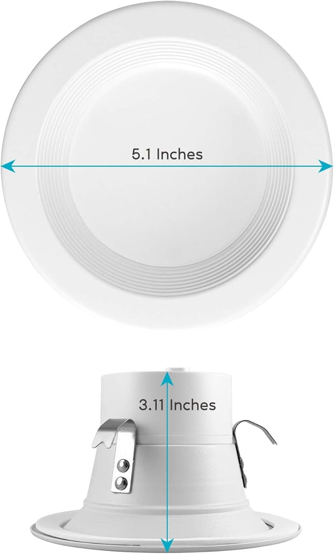 LUXRITE 4 Inch LED Recessed Can Lights, 10W=60W, CCT Color Selectable 2700K | 3000K | 3500K | 4000K | 5000K, Dimmable Retrofit Downlights, 750 Lumens, Energy Star, Wet Rated, Baffle Trim (4 Pack)