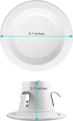 LUXRITE 4 Inch LED Recessed Can Lights, 10W=60W, CCT Color Selectable 2700K | 3000K | 3500K | 4000K | 5000K, Dimmable Retrofit Downlights, 750 Lumens, Energy Star, Wet Rated, Baffle Trim (6 Pack)