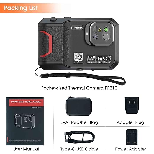 Thermal Imaging Camera, BTMETER Infrared Imager PF210 Detect Temperature -4°F~1022°F with 5 MP Visual Camera, 256 x 192 IR Resolution 25Hz, 3.5" Touch Screen, WiFi Hotspot Transmission
