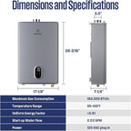 Westinghouse Natural Gas Tankless Water Heater Indoor Installation Max 7.9 GPM 180,000 BTU, WIFI Enable Temp Self Modulating Non Condensing High Efficiency for House or Commercial, APOLO Performance