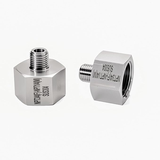 2 pieces Npt3/4 Female to Npt1/4 Male Reducer,3/4-1/4Water pipe Adapter, Fabricate of 304 Stainless Steel