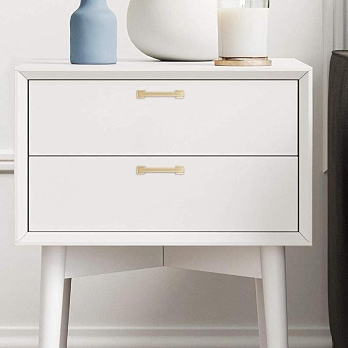 COTYKILEY 10 Pack 3 Inch(76mm) Brushed Brass Cabinet Handles Gold Kitchen Cabinet Pulls Cabinet Door Handles Kitchen Cabinet Hardware Cupboard Drawer Pulls Dresser Handles