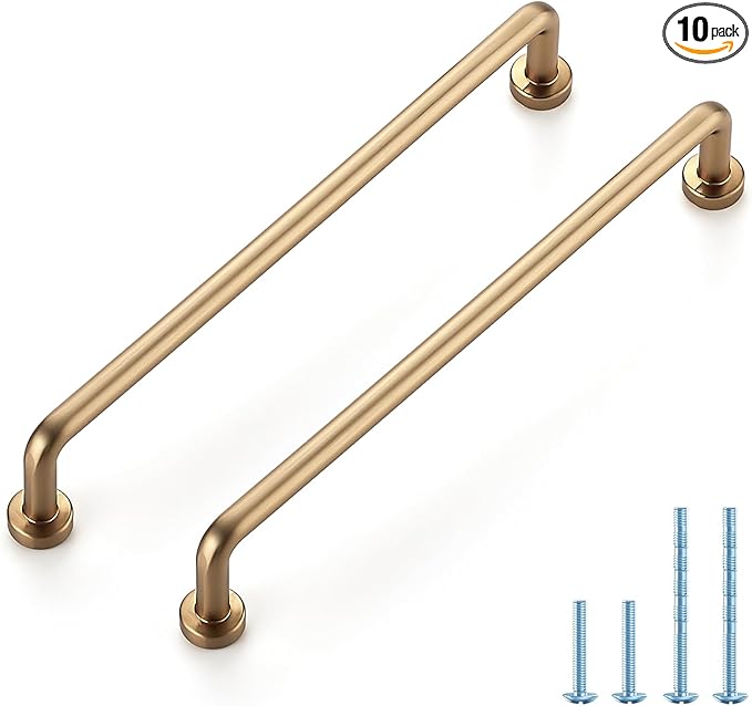 JOY DECOR Cabinet Pulls – 6-1/4 Inch Hole Center, Champagne Bronze, 10 Pack, Zinc Alloy Cabinet Handles for Drawers & Cupboard – Vintage Style Hardware for Kitchen, Bathroom, Dresser