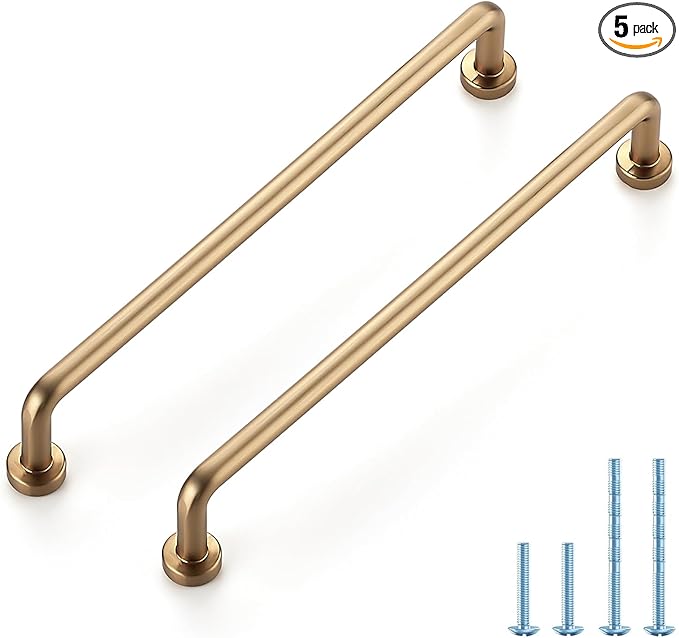 JOY DECOR Cabinet Pulls – 6-1/4 Inch Hole Center, Champagne Bronze, 5 Pack, Zinc Alloy Cabinet Handles for Drawers & Cupboard – Vintage Style Hardware for Kitchen, Bathroom, Dresser