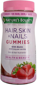 Nature's Bounty Optimal Solutions Hair, Skin and Nails Gummies, 80 ea (Pack of 6)