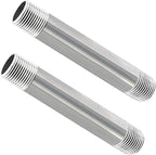 GeilSpace 3/4" x 6" Stainless Steel Pipe, 304 Pipe Nipple Fits Standard 3/4 Inch Threaded Pipes and Fittings, DIY Industrial Metal tube (2 PCS)