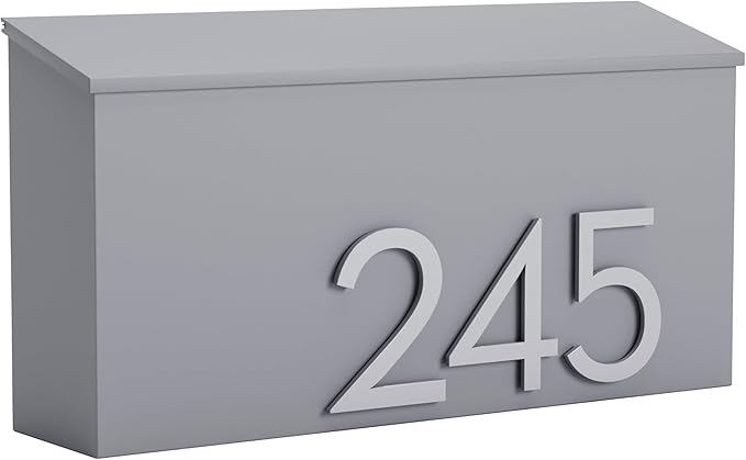 post & porch The OG Mailbox | Wall Mounted Mailbox | Black/Brown/White/Grey, 1 Size, Weatherproof Mail Box for Outside | Customizable (Gray)