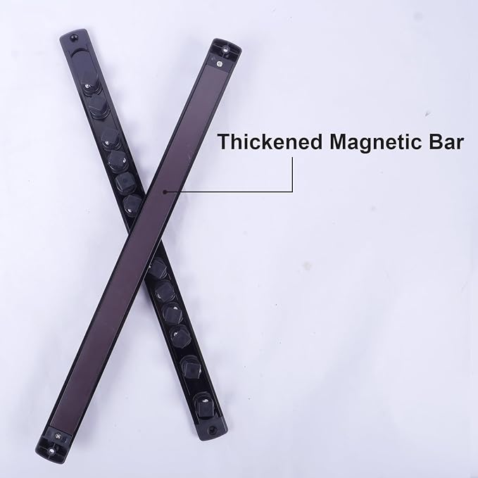 Magnetic Socket Holder Organizer Set:1/2-Inch Drive Socket Trays Socket, 360° Swivel 12 Clips Socket Holder Kit, For Automotive Mechanic Garage (Black)