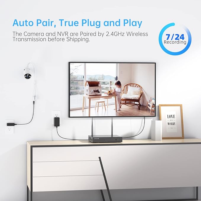 Wireless Security Camera System,SMONET 1080P 8 Channel Home Surveillance DVR Kits with 8pcs 2MP Full HD Cameras 3TB HDD Night Vision Motion Detection Free App for Indoor Outdoor 24/7 Video Recording