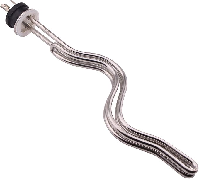 DERNORD 240V 4500W Tri-clamp Ripple Heating Element Stainless Steel Immersion Water Heater with 3-Wire Electrical Locking Plug (1.5 Inch Tri clamp)